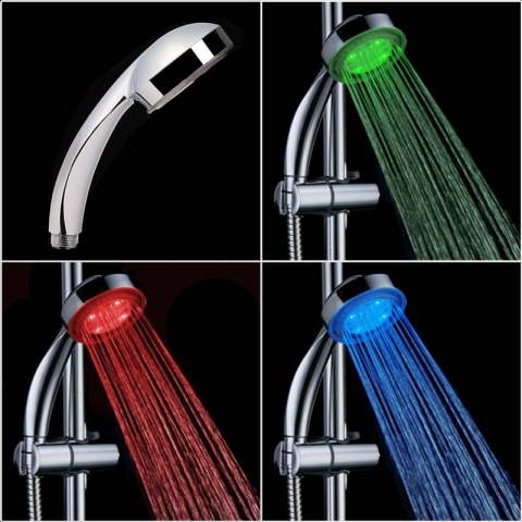 Hőre színváltós LED zuhanyfej
