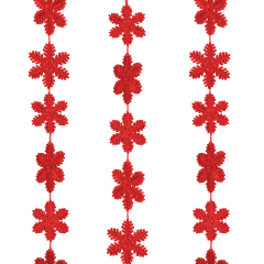 Karácsonyi girland - hópehely - 2,7 m - piros