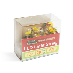 LED fényfüzér - csengettyű - 2,2 m - 20 LED - melegfehér - 2 x AA