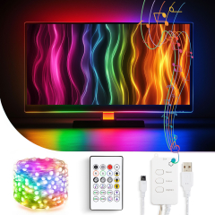 Smart TV fényfüzér - USB - 30 RGB LED - 3 m - Bluetooth